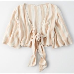 American Eagle Stripped Front Tie Top